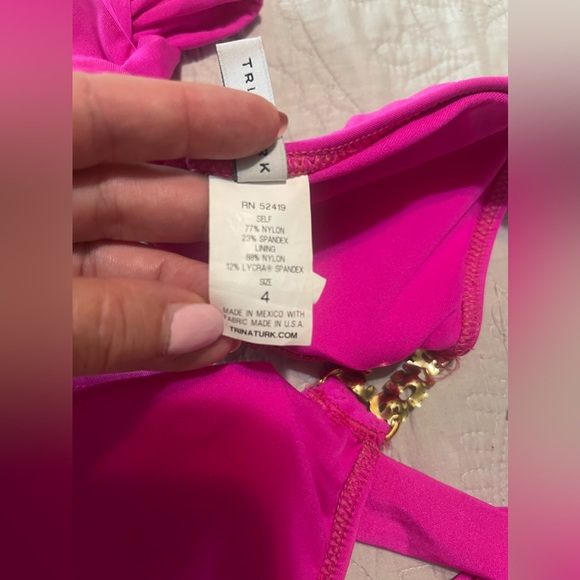 Trina Turk Hot Pink Bikini Top Size 4 - Picture 5 of 5